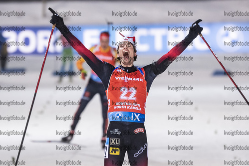 05.12.2020, xkvx, Biathlon IBU Weltcup Kontiolahti, Verfolgung Herren, v.l. Sturla Holm Laegreid (Norway) im Ziel / in the finish