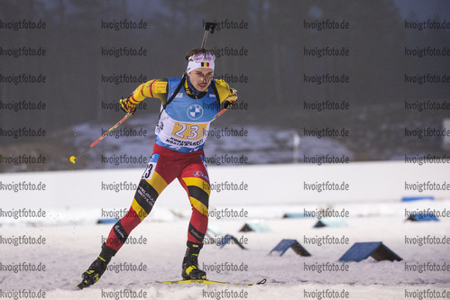 06.12.2020, xkvx, Biathlon IBU Weltcup Kontiolahti, Staffel Herren, v.l. Tom Lahaye-Goffart (Belgium) in aktion / in action competes