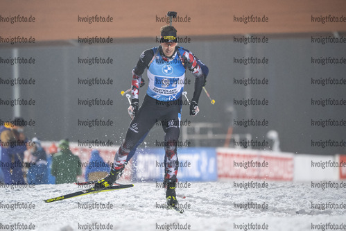 06.12.2020, xkvx, Biathlon IBU Weltcup Kontiolahti, Staffel Herren, v.l. Julian Eberhard (Austria) in aktion / in action competes