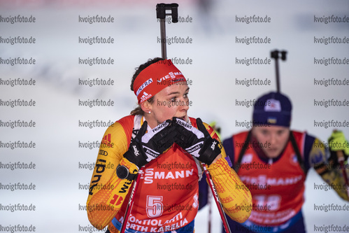 06.12.2020, xkvx, Biathlon IBU Weltcup Kontiolahti, Verfolgung Damen, v.l. Denise Herrmann (Germany) im Ziel / in the finish