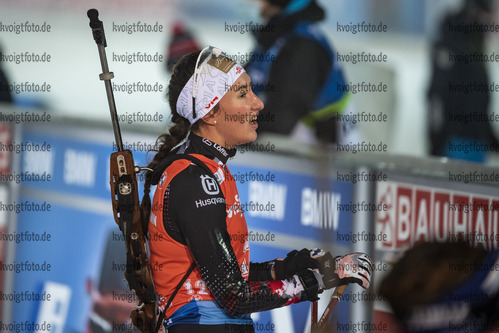 06.12.2020, xkvx, Biathlon IBU Weltcup Kontiolahti, Verfolgung Damen, v.l. Julia Schwaiger (Austria) im Ziel / in the finish