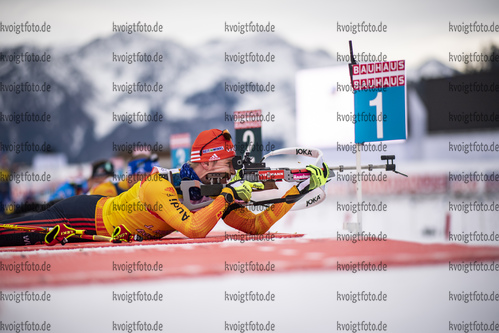 15.12.2020, xkvx, Biathlon IBU Weltcup Hochfilzen, Training Damen und Herren, v.l. Johannes Kuehn (Germany)  / 