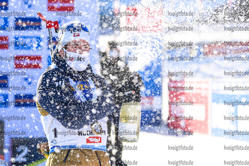 19.12.2020, xkvx, Biathlon IBU Weltcup Hochfilzen, Verfolgung Herren, v.l. Sturla Holm Laegreid (Norway)  / 