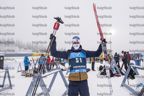 08.01.2020, xkvx, Biathlon IBU Weltcup Oberhof, Sprint Herren, v.l. Sturla Holm Laegreid (Norway) nach dem Wettkampf / after the competition
