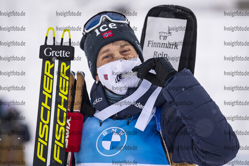 08.01.2020, xkvx, Biathlon IBU Weltcup Oberhof, Sprint Herren, v.l. Tarjei Boe (Norway) nach der Siegerehrung / after the medal ceremony