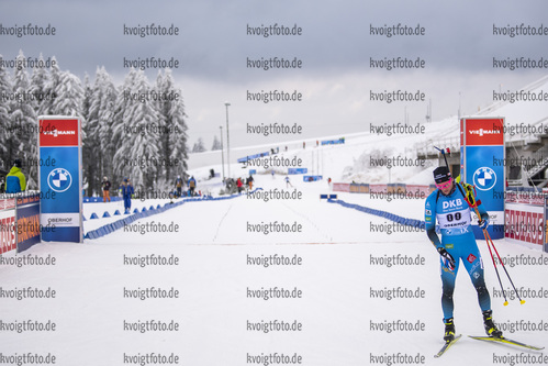13.01.2020, xkvx, Biathlon IBU Weltcup Oberhof, Sprint Herren, v.l. Emilien Claude (France) im Ziel / in the finish