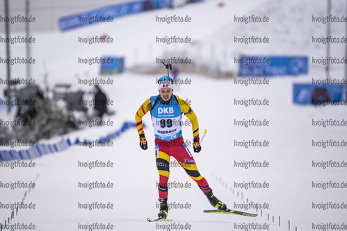 13.01.2020, xkvx, Biathlon IBU Weltcup Oberhof, Sprint Herren, v.l. Tom Lahaye-Goffart (Belgium) im Ziel / in the finish