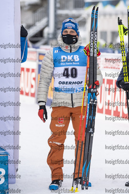 13.01.2020, xkvx, Biathlon IBU Weltcup Oberhof, Sprint Herren, v.l. Erik Lesser (Germany) bei der Siegerehrung / at the medal ceremony