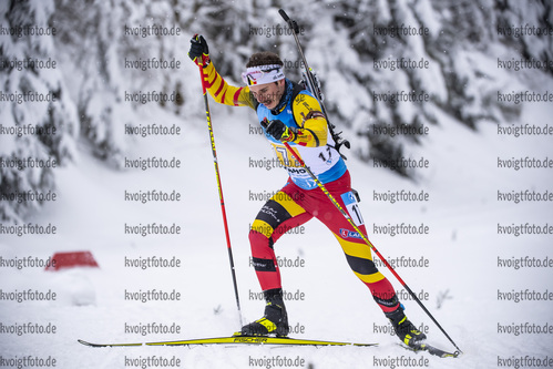 15.01.2020, xkvx, Biathlon IBU Weltcup Oberhof, Staffel Herren, v.l. Tom Lahaye-Goffart (Belgium)  / 