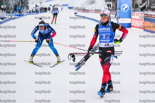 16.01.2020, xkvx, Biathlon IBU Weltcup Oberhof, Staffel Damen, v.l. Marte Olsbu Roeiseland (Norway)  / 