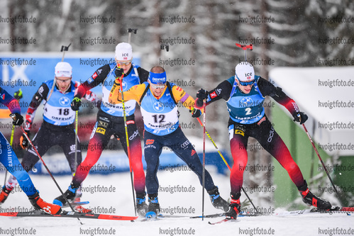 17.01.2020, xkvx, Biathlon IBU Weltcup Oberhof, Massenstart Herren, v.l. Erik Lesser (Germany) und Sturla Holm Laegreid (Norway)  / 
