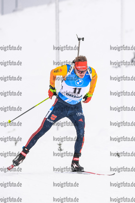 17.01.2020, xkvx, Biathlon IBU Weltcup Oberhof, Massenstart Herren, v.l. Benedikt Doll (Germany)  / 