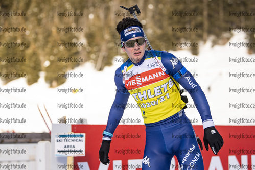 20.01.2021, xkvx, Biathlon IBU Weltcup Antholz, Training Damen und Herren, v.l. Tommaso Giacomel (Italy)  / 