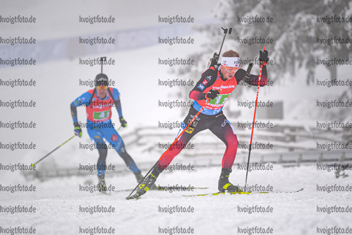 23.01.2021, xkvx, Biathlon IBU Weltcup Antholz, Staffel Herren, v.l. Johannes Dale (Norway)  / 