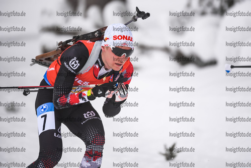 23.01.2021, xkvx, Biathlon IBU Weltcup Antholz, Staffel Herren, v.l. Felix Leitner (Austria)  / 
