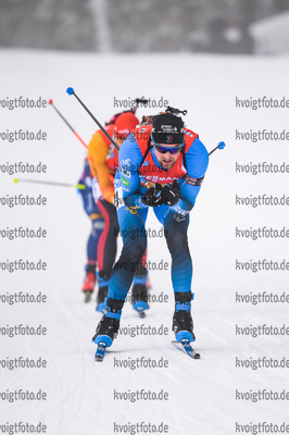 23.01.2021, xkvx, Biathlon IBU Weltcup Antholz, Staffel Herren, v.l. Simon Desthieux (France)  / 