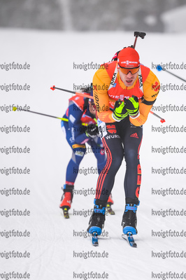 23.01.2021, xkvx, Biathlon IBU Weltcup Antholz, Staffel Herren, v.l. Arnd Peiffer (Germany)  / 