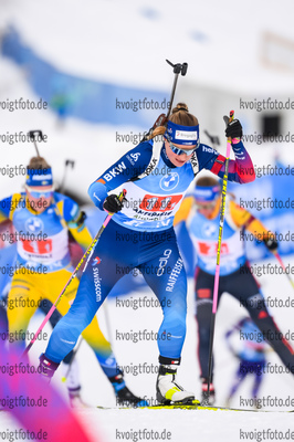 24.01.2021, xkvx, Biathlon IBU Weltcup Antholz, Staffel Damen, v.l. Irene Carudisch (Switzerland)  / 