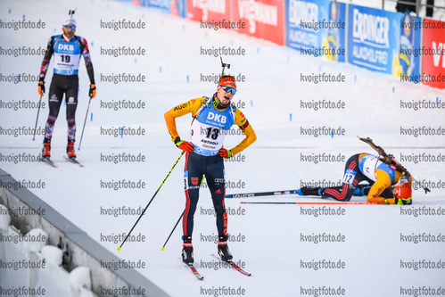 24.01.2021, xkvx, Biathlon IBU Weltcup Antholz, Massenstart Herren, v.l. Benedikt Doll (Germany)  / 