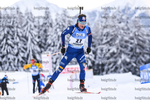 24.01.2021, xkvx, Biathlon IBU Weltcup Antholz, Massenstart Herren, v.l. Didier Bionaz (Italy)  / 