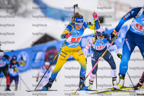 24.01.2021, xkvx, Biathlon IBU Weltcup Antholz, Staffel Damen, v.l. Johanna Skottheim (Sweden)  / 
