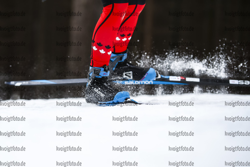 26.01.2021, xtwx, Biathlon IBU European Championships Duszniki Zdroj, Training Damen und Herren, v.l. Salomon Schuhe / Ski / Skis in aktion / in action competes