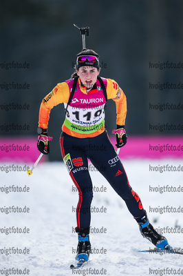27.01.2021, xtwx, Biathlon IBU European Championships Duszniki Zdroj, Einzel Damen, v.l. Elisabeth Schmidt (Germany)  /