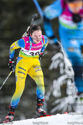 27.01.2021, xtwx, Biathlon IBU European Championships Duszniki Zdroj, Einzel Damen, v.l. Ella Halvarsson (Sweden)  /