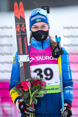 27.01.2021, xtwx, Biathlon IBU European Championships Duszniki Zdroj, Einzel Damen, v.l. Ella Halvarsson (Sweden)  /