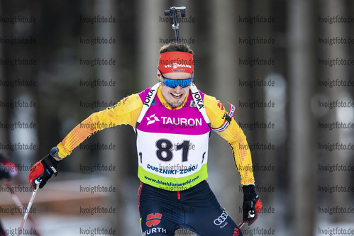 27.01.2021, xtwx, Biathlon IBU European Championships Duszniki Zdroj, Einzel Herren, v.l. Philipp Horn (Germany) in Aktion / in action competes