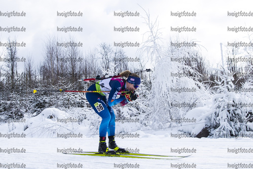 27.01.2021, xtwx, Biathlon IBU European Championships Duszniki Zdroj, Einzel Damen, v.l. Susanna Meinen (Switzerland) in Aktion / in action competes