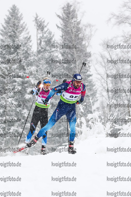29.01.2021, xtwx, Biathlon IBU European Championships Duszniki Zdroj, Sprint Herren, v.l. Eligius Tambornino (Switzerland)  / 