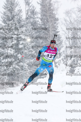 29.01.2021, xtwx, Biathlon IBU European Championships Duszniki Zdroj, Sprint Herren, v.l. Sebastien Mahon (France)  / 
