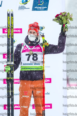 29.01.2021, xtwx, Biathlon IBU European Championships Duszniki Zdroj, Sprint Herren, v.l. Johannes Kuehn (Germany)  / 