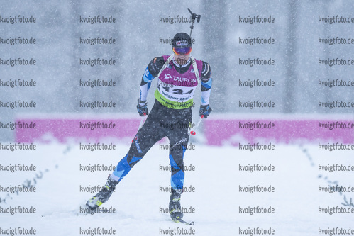 29.01.2021, xtwx, Biathlon IBU European Championships Duszniki Zdroj, Sprint Herren, v.l. Hans Kristen Rootalu (Estonia) in Aktion / in action competes