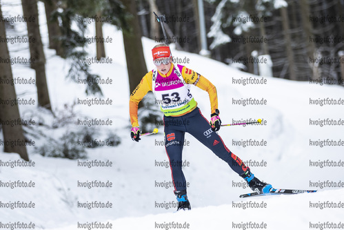 29.01.2021, xtwx, Biathlon IBU European Championships Duszniki Zdroj, Sprint Damen, v.l. Franziska Hildebrand (Germany) in Aktion / in action competes