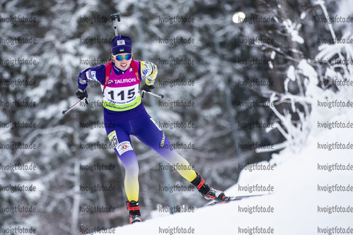 29.01.2021, xtwx, Biathlon IBU European Championships Duszniki Zdroj, Sprint Damen, v.l. Anna Kryvonos (Ukraine) in Aktion / in action competes