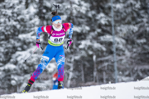 29.01.2021, xtwx, Biathlon IBU European Championships Duszniki Zdroj, Sprint Damen, v.l. Natalia Gerbulova (Russia) in Aktion / in action competes