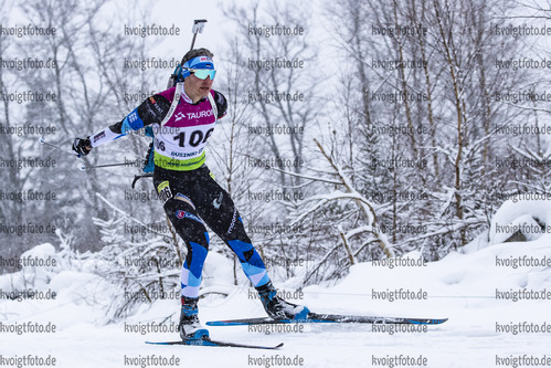 29.01.2021, xtwx, Biathlon IBU European Championships Duszniki Zdroj, Sprint Herren, v.l. Juri Uha (Estonia) in Aktion / in action competes