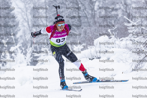 29.01.2021, xtwx, Biathlon IBU European Championships Duszniki Zdroj, Sprint Herren, v.l. Jin Nakajima (Japan) in Aktion / in action competes