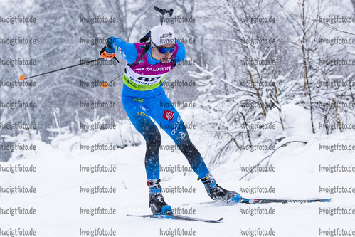 29.01.2021, xtwx, Biathlon IBU European Championships Duszniki Zdroj, Sprint Herren, v.l. Eric Perrot (France) in Aktion / in action competes