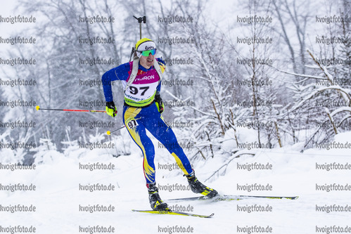 29.01.2021, xtwx, Biathlon IBU European Championships Duszniki Zdroj, Sprint Herren, v.l. George Marian Coltea (Romania) in Aktion / in action competes