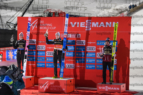 30.01.2021, xtvx, Skispringen FIS Weltcup Willingen, v.l. Daniel Andre Tande (Norway), Halvor Egner Granerud (Norway), Kamil Stoch (Poland)  /