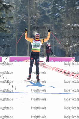 31.01.2021, xtwx, Biathlon IBU European Championships Duszniki Zdroj, Single Mixed Staffel, v.l. Justus Strelow (Germany)  /