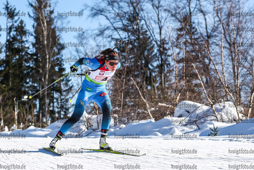 31.01.2021, xtwx, Biathlon IBU European Championships Duszniki Zdroj, Single Mixed Staffel, v.l. Caroline Colombo (France)  /