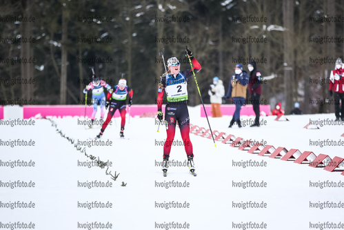 30.01.2021, xtwx, Biathlon IBU European Championships Duszniki Zdroj, Verfolgung Damen, v.l. Karoline Erdal (Norway)  /