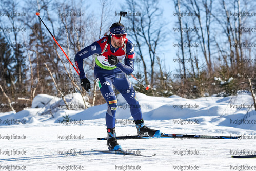 31.01.2021, xtwx, Biathlon IBU European Championships Duszniki Zdroj, Single Mixed Staffel, v.l. Daniele Cappellari (Italy)  /