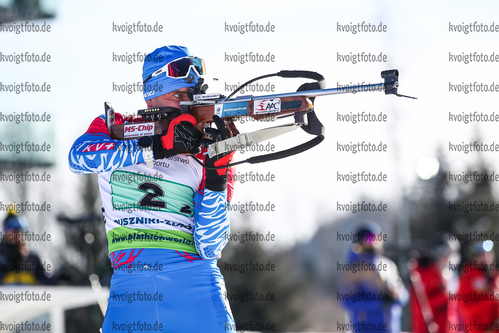 31.01.2021, xtwx, Biathlon IBU European Championships Duszniki Zdroj, Single Mixed Staffel, v.l. Evgeniy Garanichev (Russia)  /