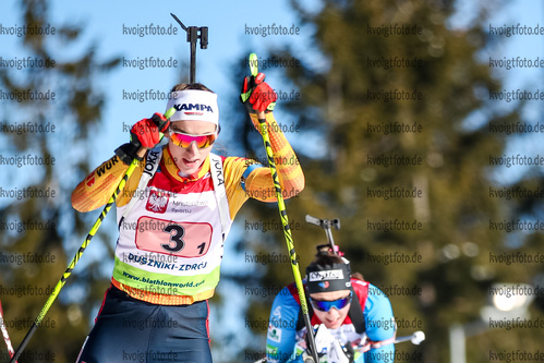 31.01.2021, xtwx, Biathlon IBU European Championships Duszniki Zdroj, Mixed Staffel, v.l. Vanessa Voigt (Germany)  /