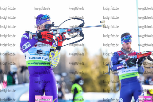 31.01.2021, xtwx, Biathlon IBU European Championships Duszniki Zdroj, Mixed Staffel, v.l. Artem Pryma (Ukraine)  /